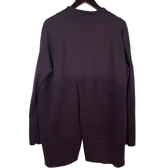 Lululemon Merino Wool Sit In Lotus Wrap ll Sweater Size 12 Heathered Plum - Picture 4 of 12